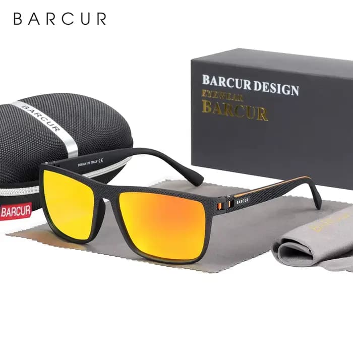 BARCUR-Lunettes de soleil de sport polarisées pour hommes et femmes, lunettes de soleil carrées légè