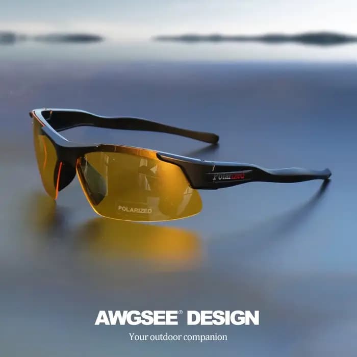 Lunettes de sport polarisées semi-jante pour hommes, monture durable mate et lentilles revêtues HD p