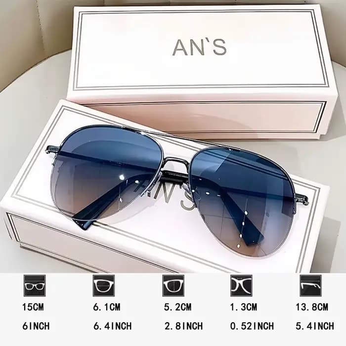 1pc aviateur mode grand visage conduite équitation élégant à la mode personnalité lunettes de soleil