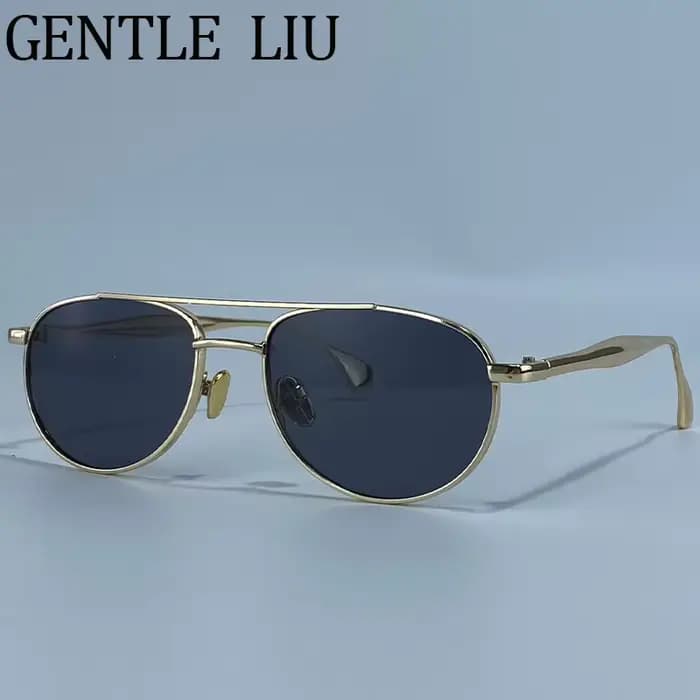 Lunettes de soleil ovales Steampunk pour femme 2026 – Marque de luxe, monture métallique vintage à d