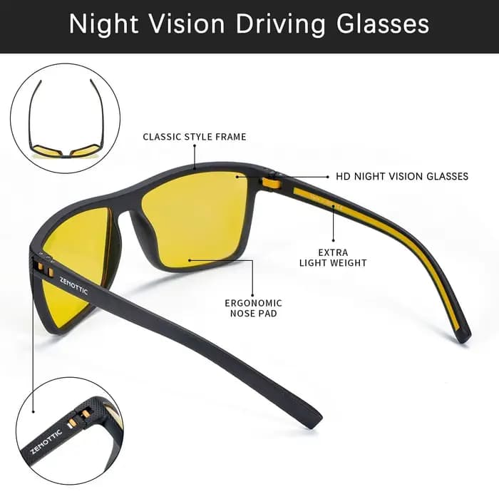 ZENOTTIC-Lunettes de soleil polarisées rétro pour hommes, monture TR90 légère, protection UV400, lun