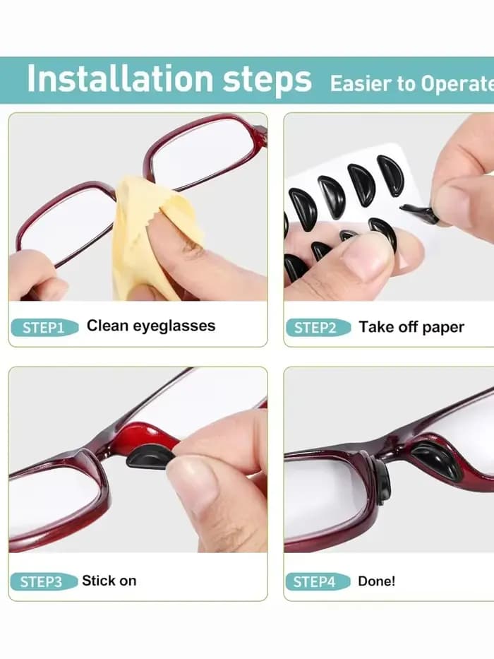 5 paires de coussinets de nez antidérapants pour lunettes, coussinets de nez adhésifs en silicone so