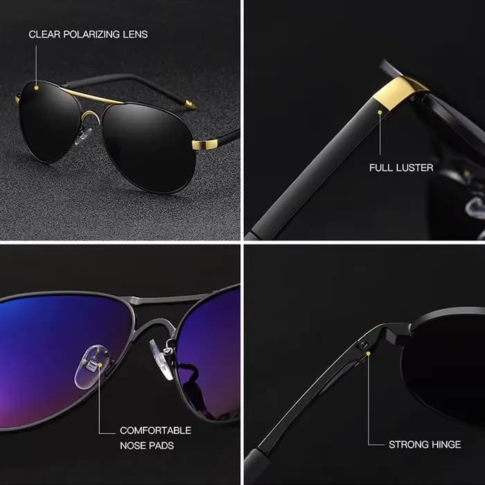 AOWEAR – lunettes de soleil d'aviation pour hommes et femmes, polarisées, miroir, vintage, HD, pour