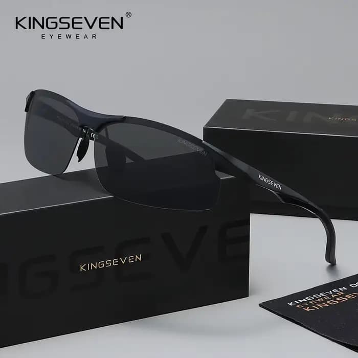 KINGSEVEN – lunettes de soleil polarisées UV400 pour hommes et femmes, monture en aluminium, de haut
