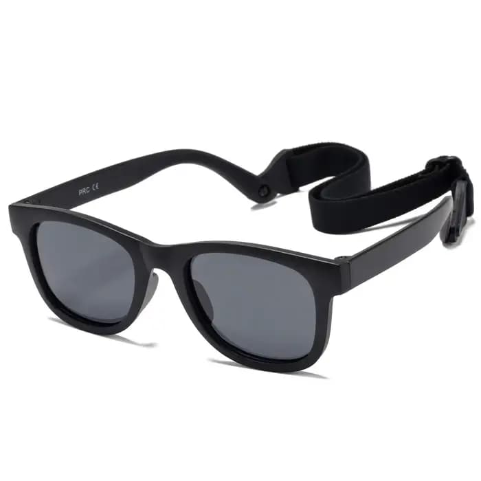 Lunettes de soleil polarisées flexibles et pliables pour nouveau-né de 0 à 24 mois, avec sangle, pou