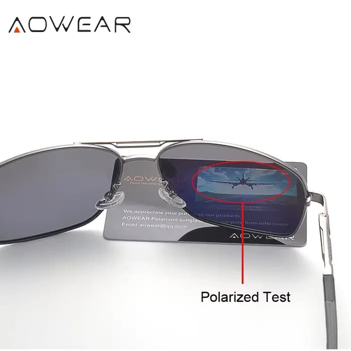 AOWEAR Aviation lunettes de soleil polarisées hommes en aluminium conduite miroir lunettes de soleil