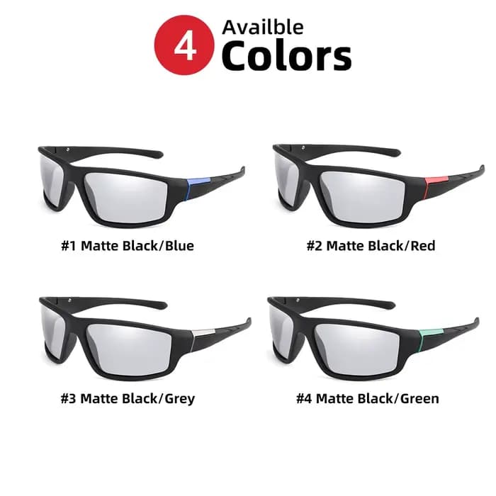 Lunettes de soleil photochromiques VIVIBEE pour hommes, lunettes de sport noires, lunettes polarisée