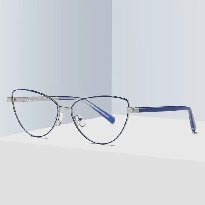 Lunettes œil de chat pour femmes, monture en alliage, jante complète, marque de styliste élégante, l