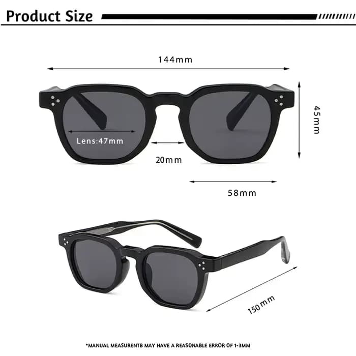 Lunettes de soleil rétro punk CATERSIDE pour hommes, monture carrée petite, design personnalisé, lun