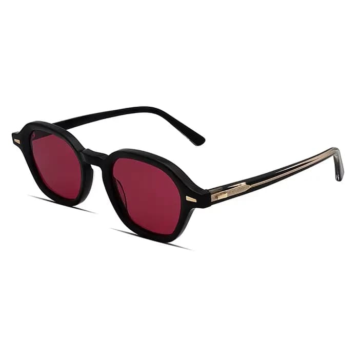 LumoGaze Lunettes de soleil vintage de luxe avec rivets, protection UV400, de marque, rondes, en acé