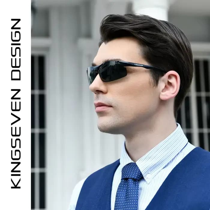 Véritable KINGSEVEN polarisé hommes lunettes de soleil en aluminium conduite miroir lentille mâle lu