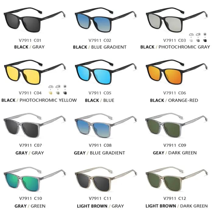 VEITHDIA Lunettes de soleil polarisées pour hommes et femmes, lunettes de soleil à la mode, lunettes
