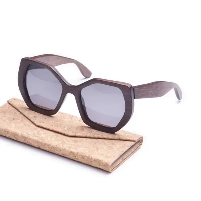 Lunettes de soleil Vintage hexagonales en bambou et bois, polarisées UV400, surdimensionnées, Anti-r