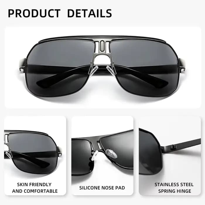 Lunettes de soleil polarisées pour hommes et femmes, monture en alliage de haute qualité, Design sur