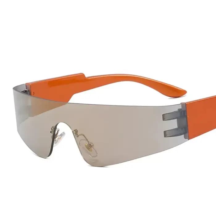 Lunettes de soleil Steampunk pour hommes et femmes, Y2K, sens de la technologie, sans monture, une p