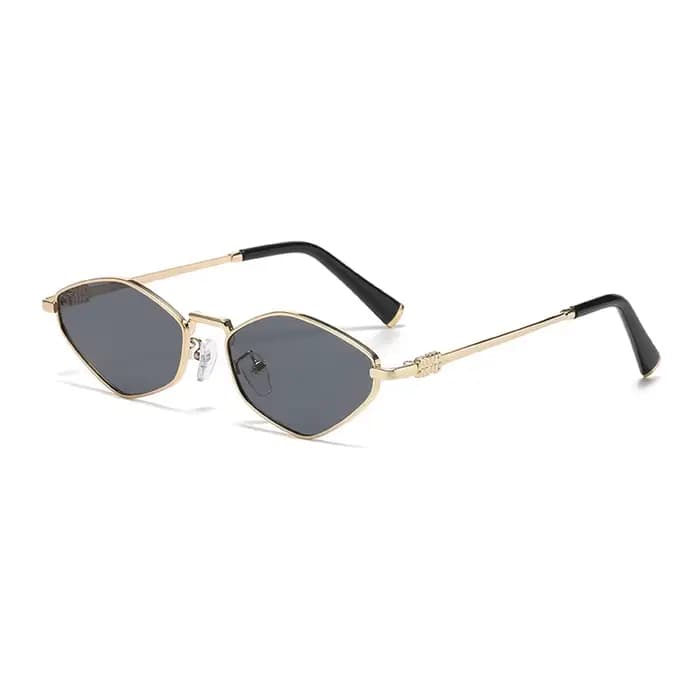 Lunettes de soleil en métal en forme de losange tendance pour femmes, polyvalentes pour la photograp
