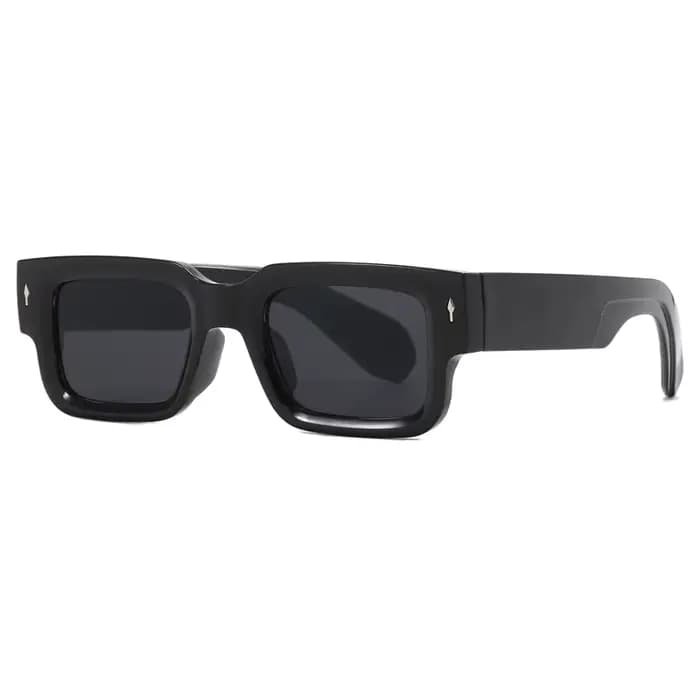 Lunettes de soleil à monture épaisse pour hommes, monture carrée tendance avec rivets, conception de