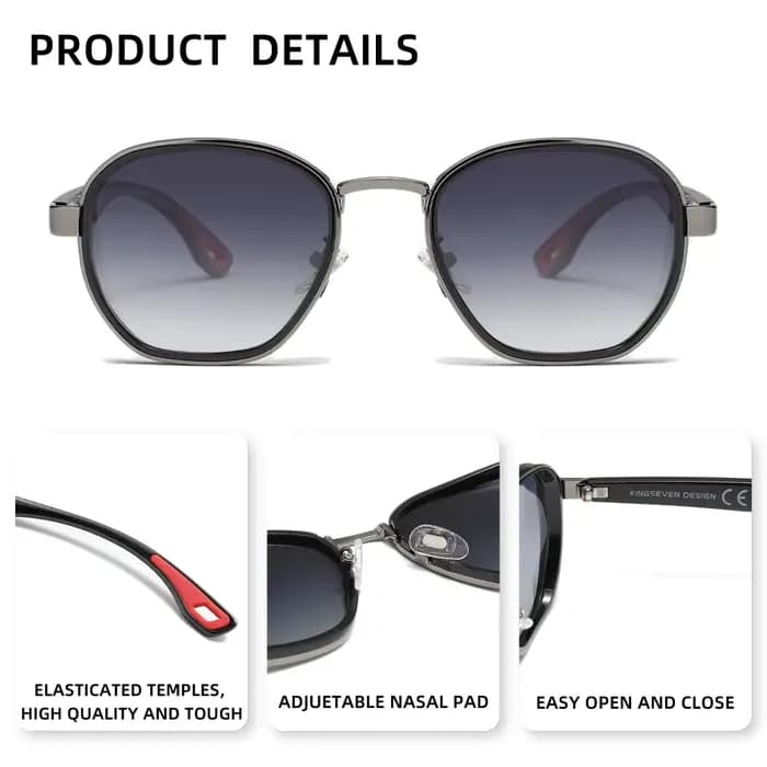 KINGSEVEN lunettes de soleil hommes polarisées UV400 rétro luxe mode lunettes pour femme mâle cadre