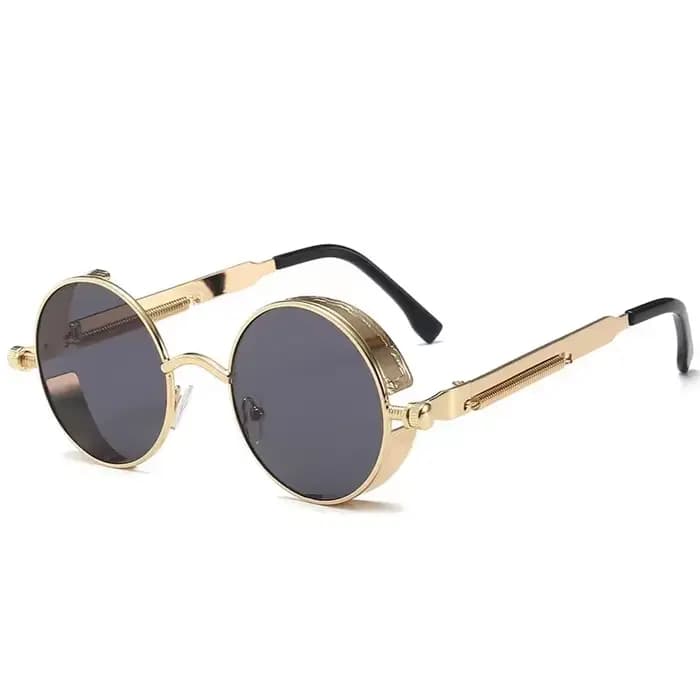 Lunettes de soleil rondes steampunk classiques pour hommes et femmes, lunettes de soleil gothiques r