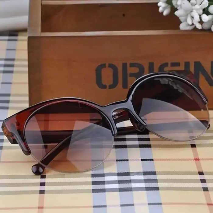 Lunettes de soleil œil de chat rétro vintage pour femmes, demi-monture, anti-UV, voyage, fête, nouve