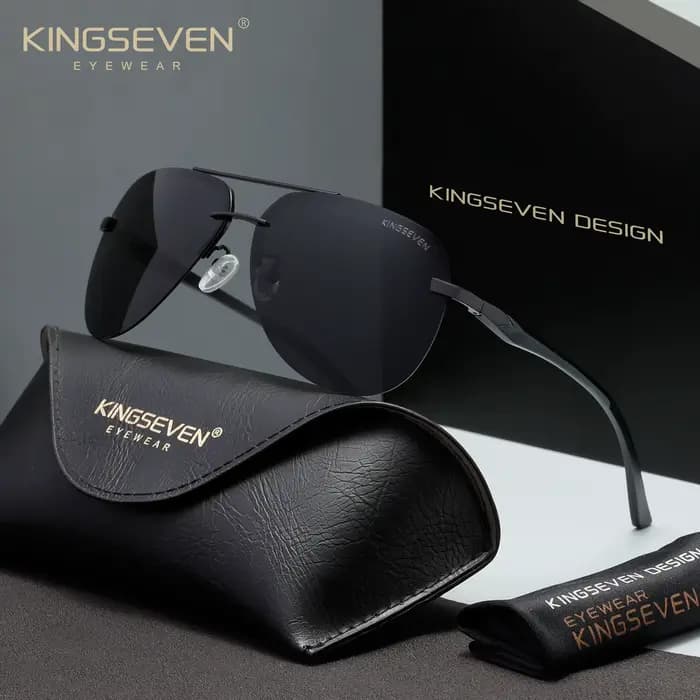 KINGSEVEN – lunettes de soleil polarisées sans monture en aluminium et magnésium, pour hommes/femmes