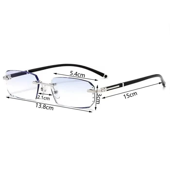 Lunettes de presbytie anti-bleu sans cadre pour hommes, lunettes à bords coupés, lunettes claires, a