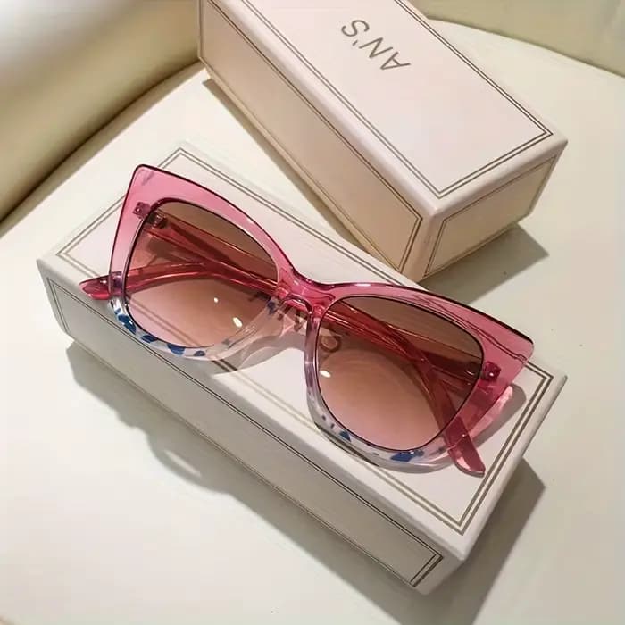 Lunettes de soleil œil de chat pour femmes, nouveau style, boîte simple dégradé de couleur assortie,