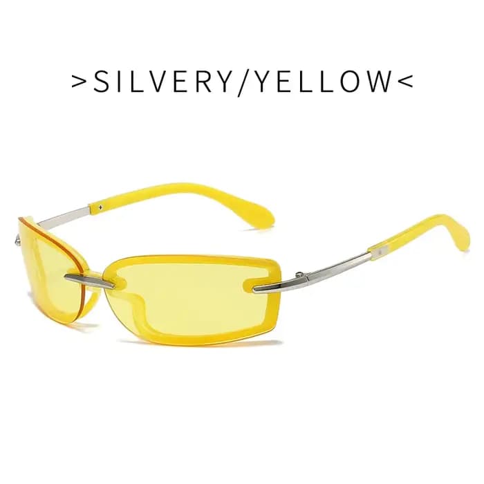 Lunettes de soleil rectangulaires sans bords, Style Y2K, mode populaire pour femmes et hommes, lunet