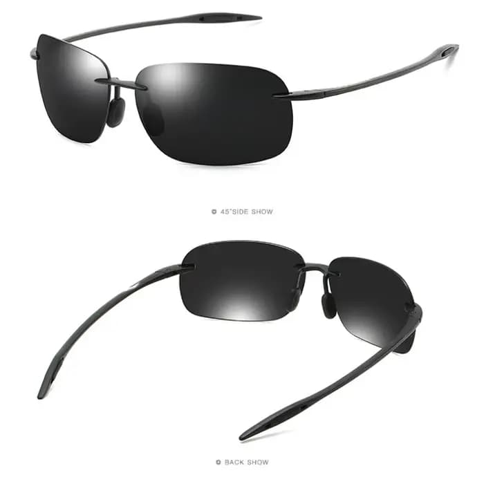 Nouvelles lunettes de soleil polarisées colorées ultra-légères sans cadre pour hommes et femmes maté