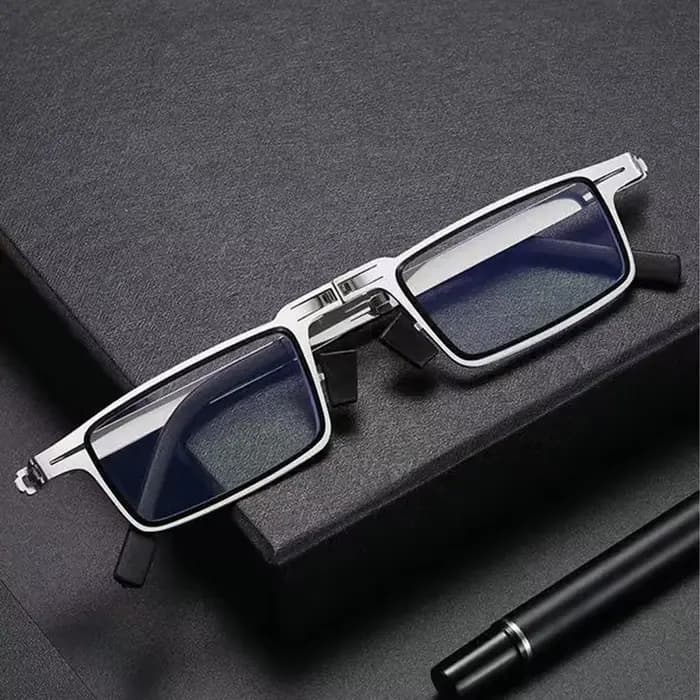 Lunettes de lecture pliantes anti-lumière bleue, confortables, monture complète en métal, pour homme