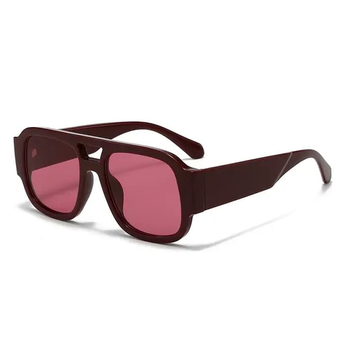 Lunettes de protection 1/4 ensembles rétro grand cadre Double ponts lunettes de soleil carrées femme