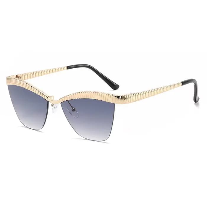 Lunettes de soleil œil de chat demi-cerclées uniques pour femmes, nouvelle marque tendance, en allia