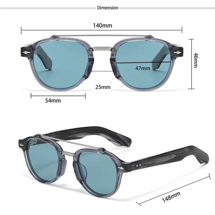 CATERSIDE Nouvelles lunettes de soleil polarisées pour homme, monture en acétate, design à double po