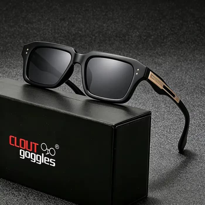 CLOUT GOGGLES Lunettes de soleil de marque de luxe pour hommes et femmes, monture carrée en alliage,