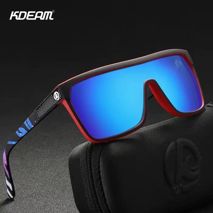 KDEAM une pièce forme hommes lunettes de soleil polarisées élastique peinture Surface lunettes de so