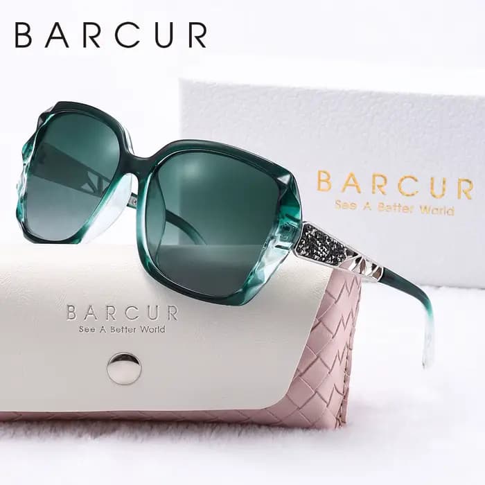 BARCUR-Lunettes de soleil carillon pour femmes, polarisées, papillon, PC, transparent, grand cadre,