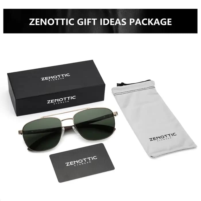 ZENOTTIC 2026 Lunettes de soleil polarisées en bois pour hommes, protection UV, pour activités de pl