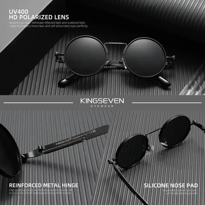 KINGSEVEN Original Designe lunettes de soleil gothique Punk polarisé hommes UV400 lunettes femmes ca