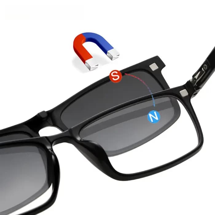 YIMARUILI mode TR90 magnétique polarisé lunettes à clipser pour femmes rétro carré optique Prescript