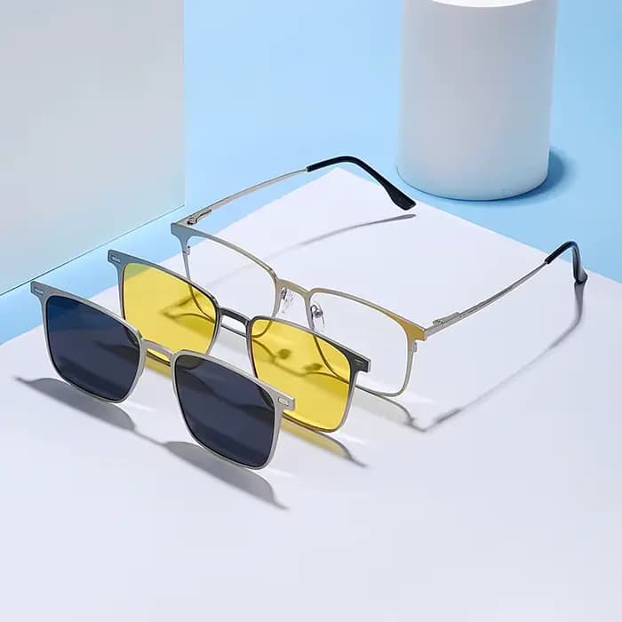 Caterside – lunettes de soleil polarisées pour hommes et femmes, monture métallique, ensemble de lun
