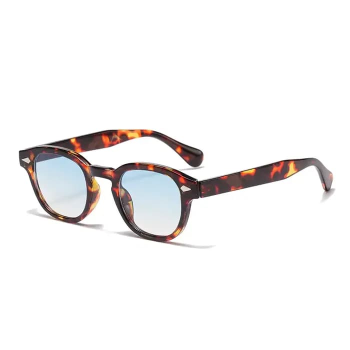 JNPCXI Vintage lunettes de soleil rondes femmes hommes rétro Rivet bleu dégradé femme lunettes de so