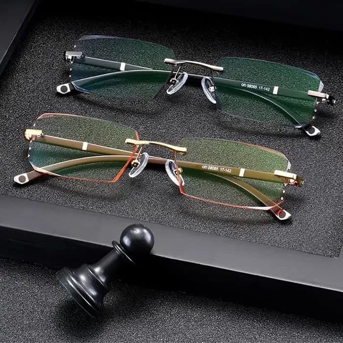 Lunettes de presbytie anti-bleu sans cadre pour hommes, lunettes à bords coupés, lunettes claires, a