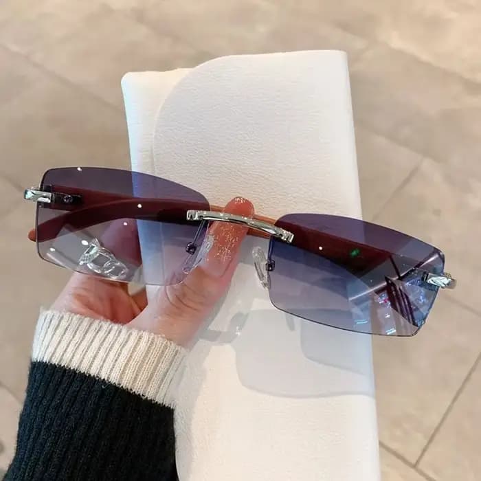 ChimPunk-Lunettes de soleil rectangulaires sans monture pour hommes et femmes, lunettes de soleil ma