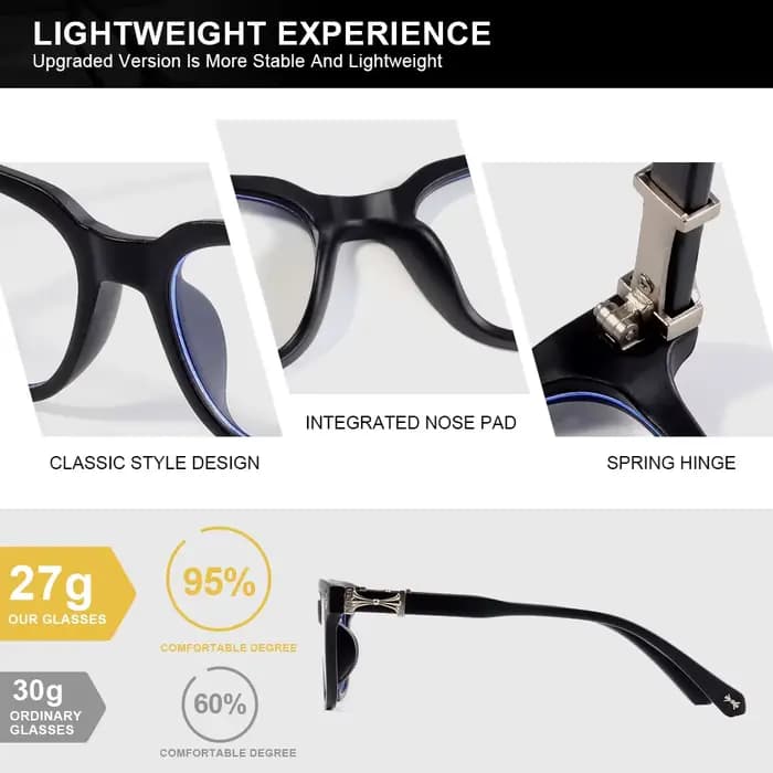 CRIXALIS 10 pièces Anti lumière bleue lunettes pour femmes hommes carré décontracté neutre pour Hall
