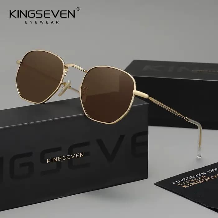Lunettes de soleil rondes tendance pour femmes de la marque KINGSEVEN, polarisées UV400, décontracté