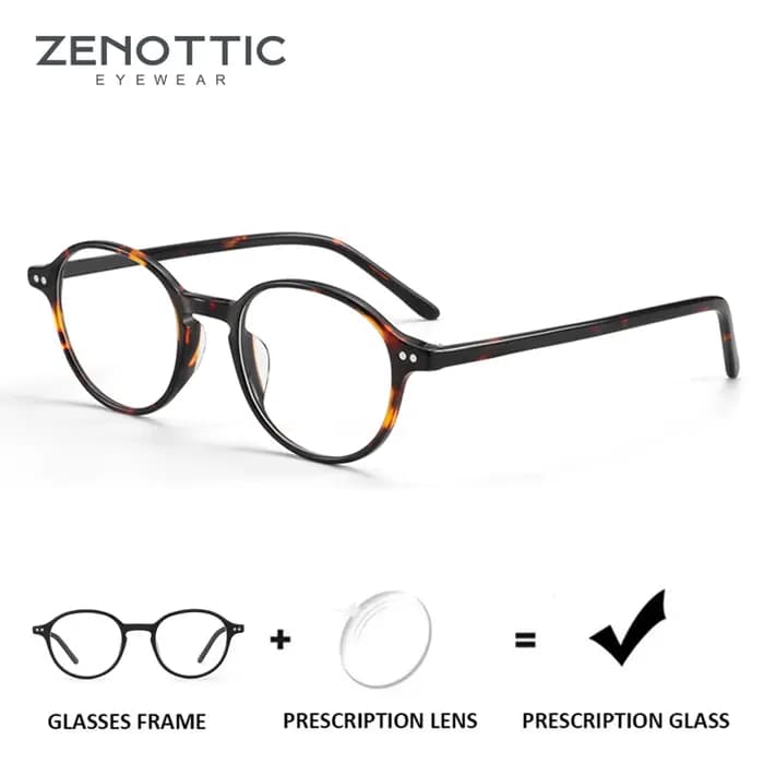  ZENOTTIC – lunettes de vue rétro rondes pour femmes et hommes, verres progressifs anti-lumière ble