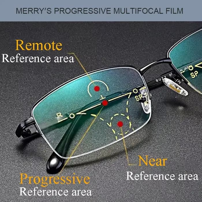 Lunettes de lecture multifocales progressives en titane, blocage de la lumière bleue, monture métall