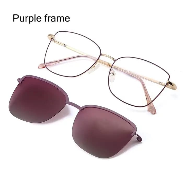 Lunettes de soleil à clipser avec monture en métal, lunettes anti-lumière bleue, verres de soleil, a