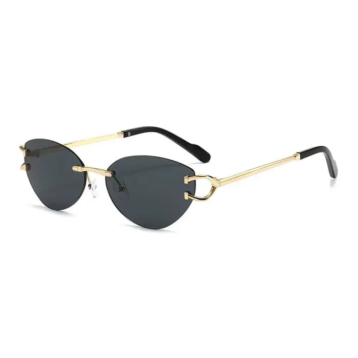 Lunettes de soleil sans monture tendance pour femme 2026 – Marque de luxe, verres miroir, style rétr