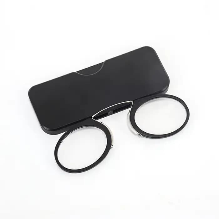 Lunettes de lecture portables à clipser avec étui, mini lunettes, pont antarctique, presbytes, 1.0